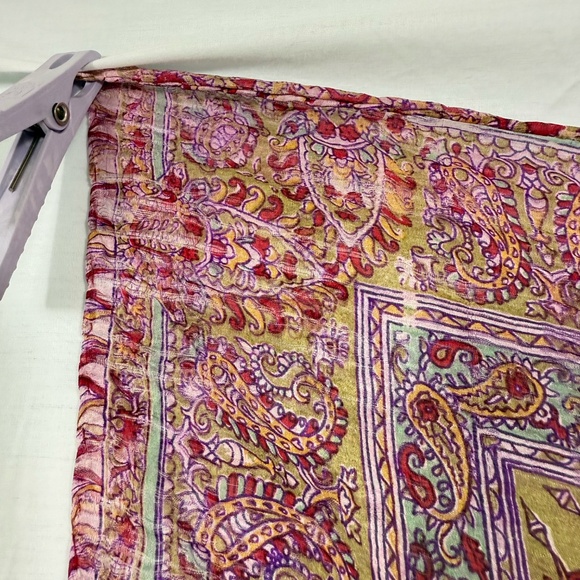 Purple Paisley Silk Scarf 42" X 42" Shirt * Skirt * Swim Suit Cover-Up - Picture 5 of 12